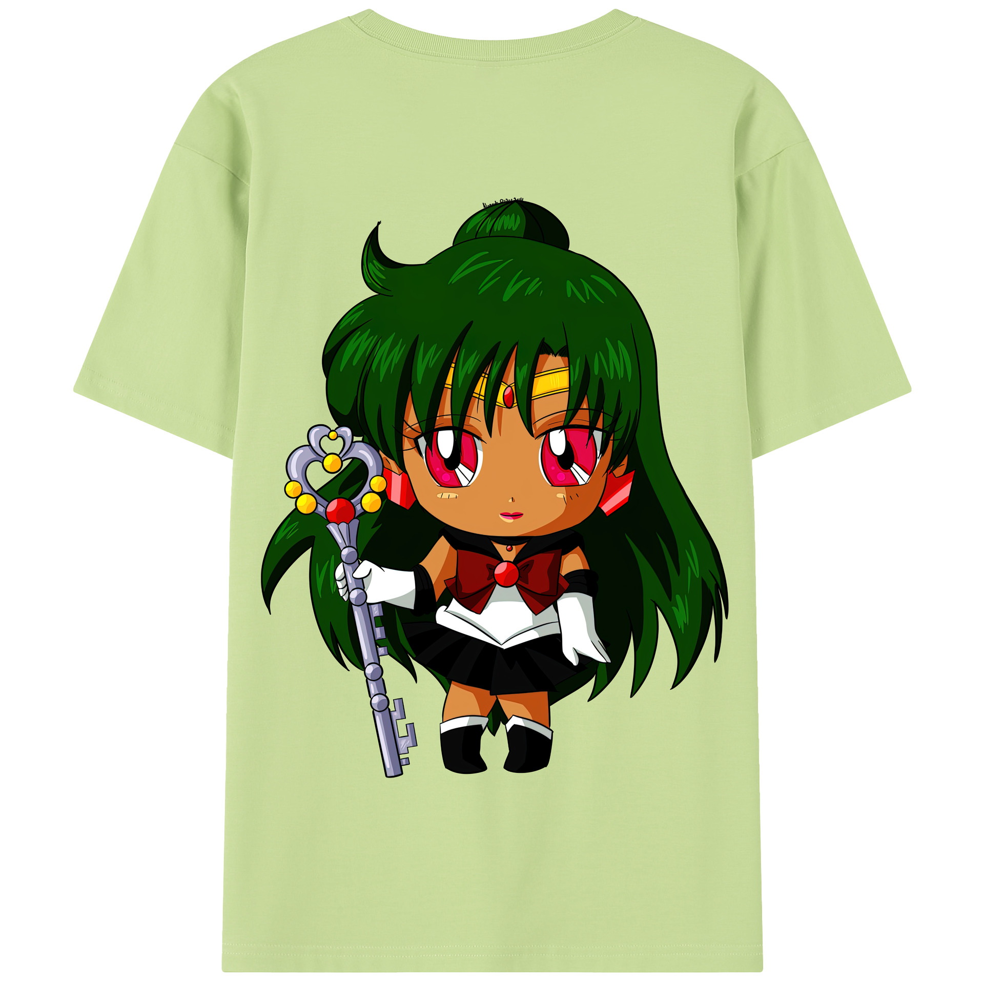 （画像用） 美少女戦士セーラームーン 冥王せつな Sailor Moon Meiou Setsuna 綿100％半袖Tシャツ（背面プリント）